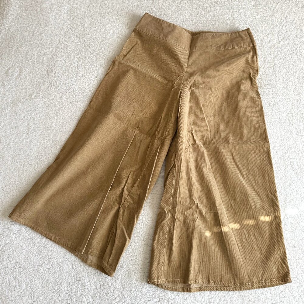 Vintage Tan Corduroy Cropped Flare Pants